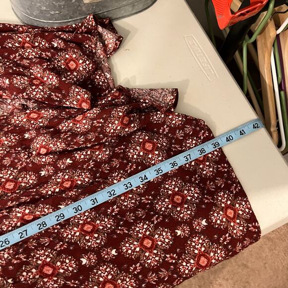 Earthbound Indie Boho Printed Faux Button Front Slit Maxi Skirt Size XL - Picture 8 of 9